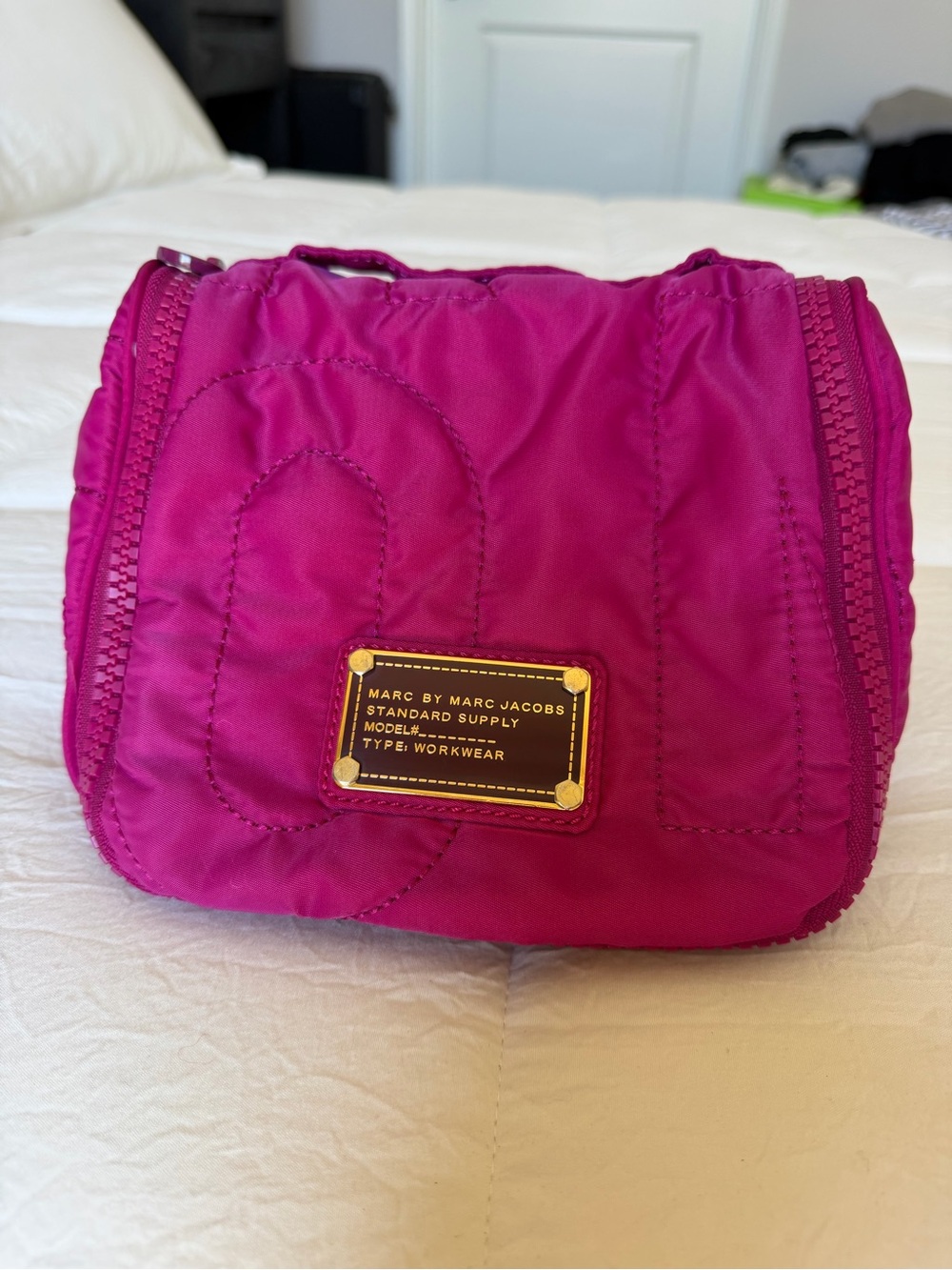 Marc by Marc Jacobs Quilted Cosmetic Pouch in Fuchsia Pink